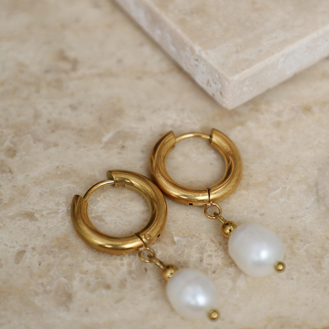Genevieve Pearl Hoops